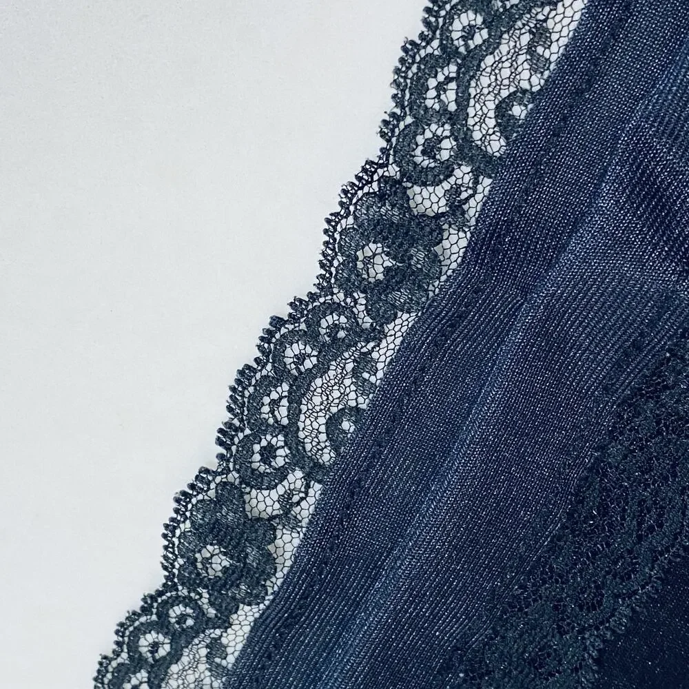Vintage Half Slip Skirt Womens Large Nylon Lace Trim Underskirt Lingerie 90s 80S